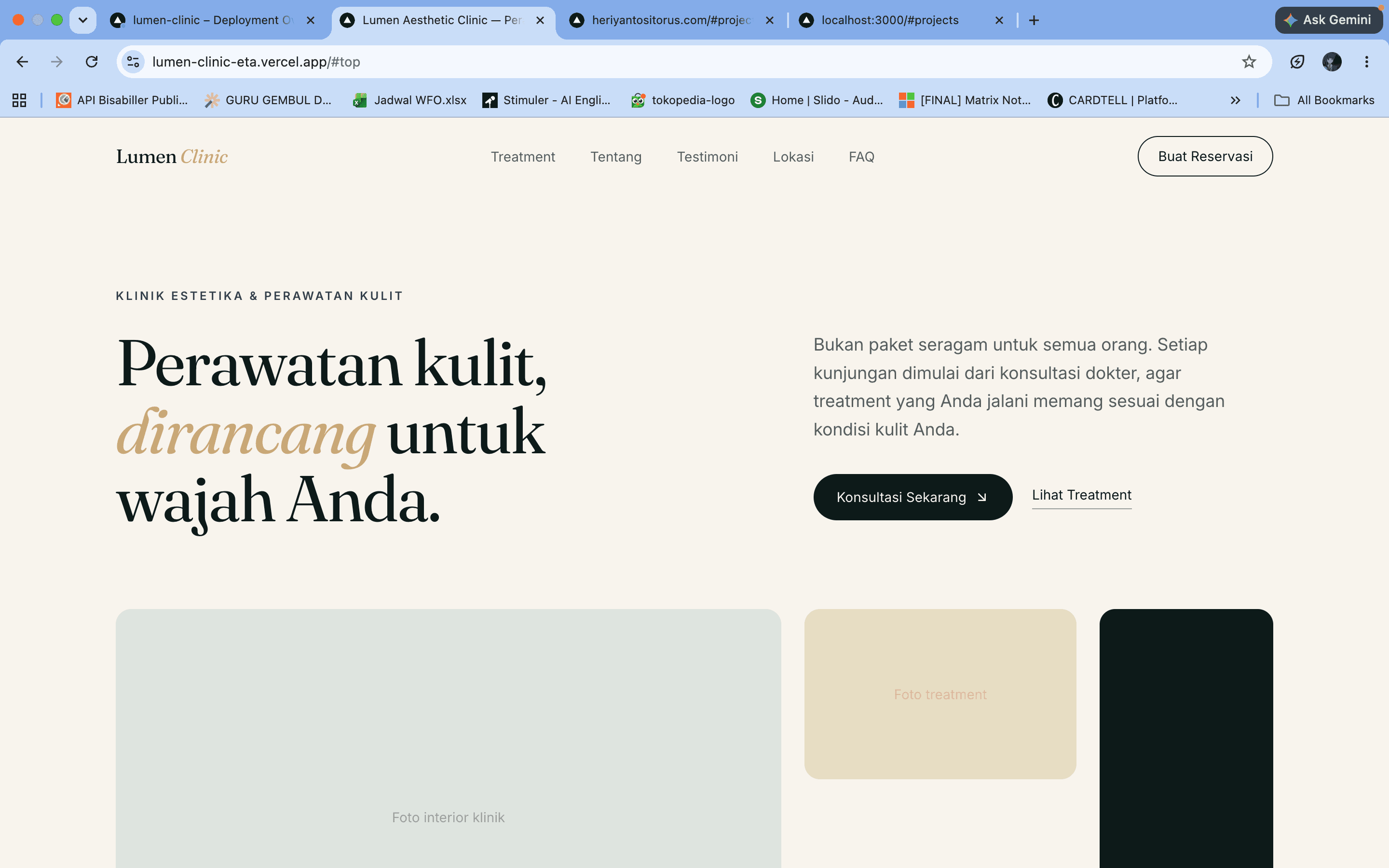 Lumen Clinic Minimalis Website